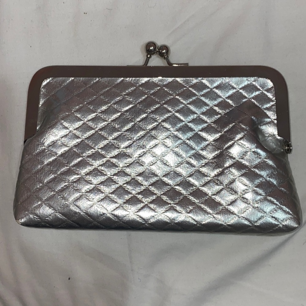 Silver make up purse / clutch